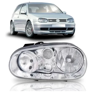 Farol Esquerdo Novo Volkswagen Golf 1999 a 2006 Cromado Rufato