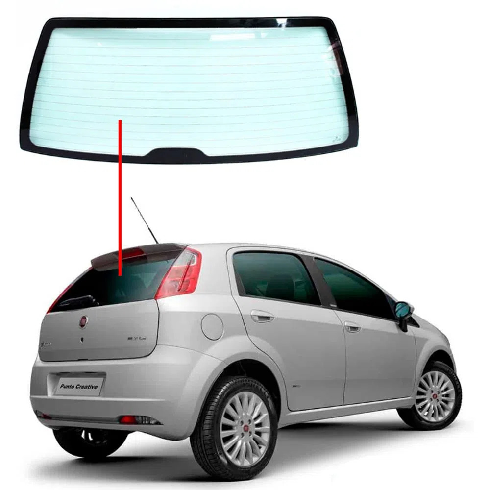 Vidro Traseiro Vigia Fiat Punto 2008 a 2017 Com Furo Pra Limpador Traseiro Original Novo Sekurit