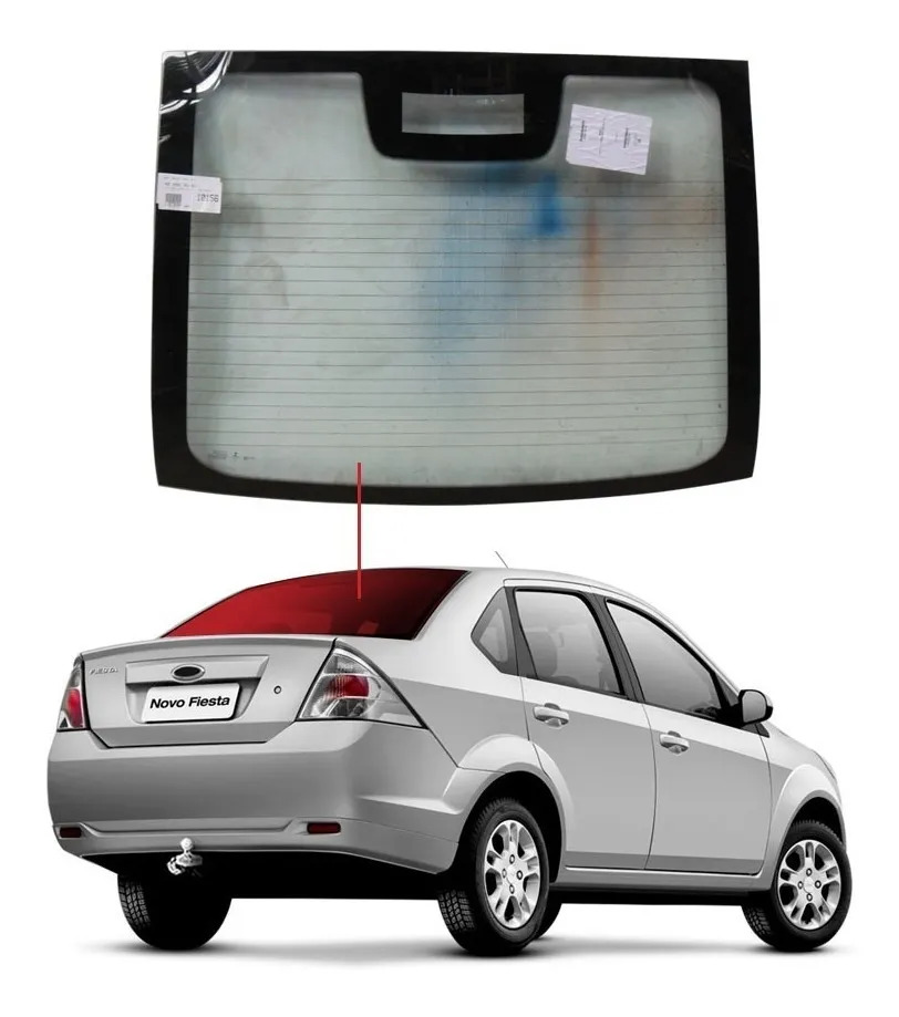 Vidro Traseiro Vigia Ford Fiesta Sedan 2004 a 2014 Original Novo ...