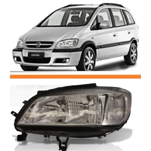 Farol Esquerdo Novo Chevrolet Zafira 2001 a 2012 Cromado Rufato