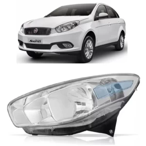 Farol Esquerdo Novo Fiat Grand Siena 2012 a 2017 Cromado Rufato