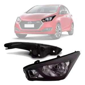 Farol Esquerdo Novo Hyundai Hb20 2012 a 2015 Máscara Negra Rufato